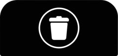 Rubbermaid - Trash Can Decal Message: Landfill - English, Text on Color, Black, Indoor & Outdoor, Apply to Metal, 1-25/32" Wide x 8-1/2" High - Apex Tool & Supply