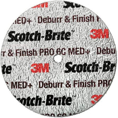 3M - 3" Medium Grade Ceramic Deburring Disc - 3/8" Center Hole, Holder Required - Apex Tool & Supply