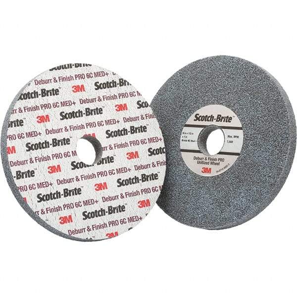 3M - 6" Medium Grade Ceramic Deburring Disc - 1" Center Hole, Holder Required - Apex Tool & Supply
