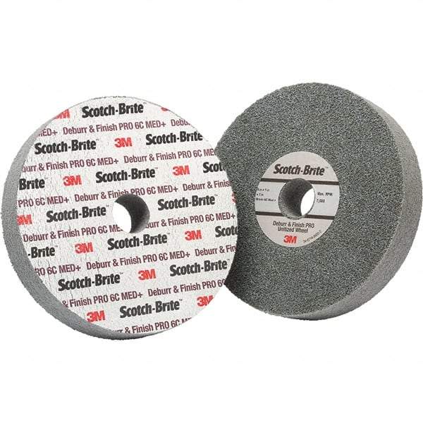 3M - 6" Medium Grade Ceramic Deburring Disc - 1" Center Hole, Holder Required - Apex Tool & Supply