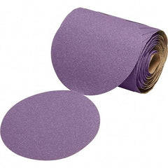 3M - 6" Diam, 220 Grit Ceramic Adhesive PSA Disc - Very Fine Grade, Purple, Paper Backing, Flexible, Use with Random Orbital Sanders - Apex Tool & Supply