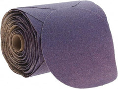 3M - 6" Diam, 80 Grit Ceramic Adhesive PSA Disc - Medium Grade, Purple, Paper Backing, Flexible, Use with Random Orbital Sanders - Apex Tool & Supply