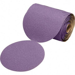 3M - 5" Diam, 150 Grit Ceramic Adhesive PSA Disc - Very Fine Grade, Purple, Film Backing, Flexible, Use with Random Orbital Sanders - Apex Tool & Supply