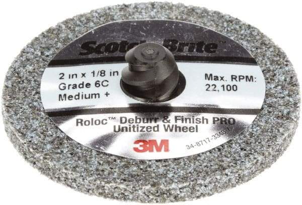 3M - 2" Disc Diam, Ceramic Quick Change Disc - Type R Attaching System, Coated, Medium Grade - Apex Tool & Supply