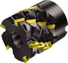 Sandvik Coromant - 27 Inserts, 200mm Cut Diam, 60mm Arbor Diam, 43mm Max Depth of Cut, Indexable Square-Shoulder Face Mill - 68.6mm High, R390-18.. Insert Compatibility, Series CoroMill 390 - Apex Tool & Supply
