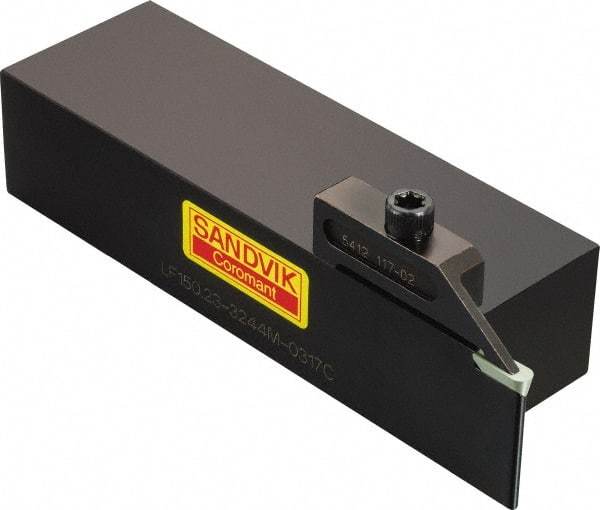 Sandvik Coromant - R/LF150.23, External, Left Hand, 19mm Max Depth of Cut, Indexable Grooving Tool Holder - CSG-4125, 150.23-0317 Insert Compatibility, 32mm Shank Height, 44mm Shank Width, 150mm OAL - Apex Tool & Supply