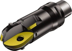 Sandvik Coromant - 40mm Cut Diam, 31.6mm Max Depth of Cut, 40mm Shank Diam, 104mm OAL, Indexable Ball Nose End Mill - 80mm Head Length, C4 Weldon Flat Shank, R216..Cx Toolholder - Apex Tool & Supply