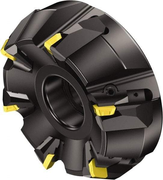 Sandvik Coromant - 200mm Cut Diam, 60mm Arbor Hole, 18mm Max Depth of Cut, 60° Indexable Chamfer & Angle Face Mill - 10 Inserts, 360R-2807 Insert, Right Hand Cut, Series CoroMill 360 - Apex Tool & Supply