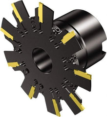 Sandvik Coromant - 0.1181" Cutting Width, 0.5906" Depth of Cut, 100mm Cutter Diam, 0.8661" Hole Diam, Indexable Slotting Cutter - 0.8661" Shank Diam, 329..Qxx Toolholder, Right Hand Cutting Direction - Apex Tool & Supply
