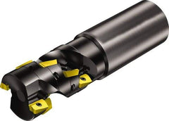 Sandvik Coromant - 8 Inserts, 32mm Cut Diam, 32mm Arbor Diam, 36mm Max Depth of Cut, Indexable Square-Shoulder Face Mill - 112.7mm High, R390-11.. Insert Compatibility, Through Coolant, Series CoroMill 390 - Apex Tool & Supply