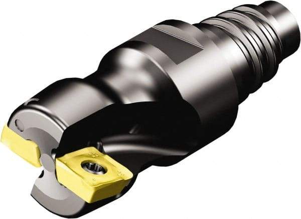 Sandvik Coromant - 3 Inserts, 1" Cut Diam, 0.9646" Arbor Diam, 0.216" Max Depth of Cut, Indexable Square-Shoulder Face Mill - 90° Lead Angle, 1.378" High, 490R-08T308 Insert Compatibility, Through Coolant, Series CoroMill 490 - Apex Tool & Supply
