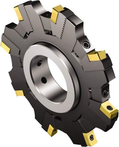 Sandvik Coromant - 32 Connection, 97mm Cutter Diam, 1.2598" Hole Diam, 8 Tooth Indexable Slotting Cutter - R/L331.52..Sxx Toolholder, N331.1A-08 Insert, Left Hand Cutting Direction - Apex Tool & Supply