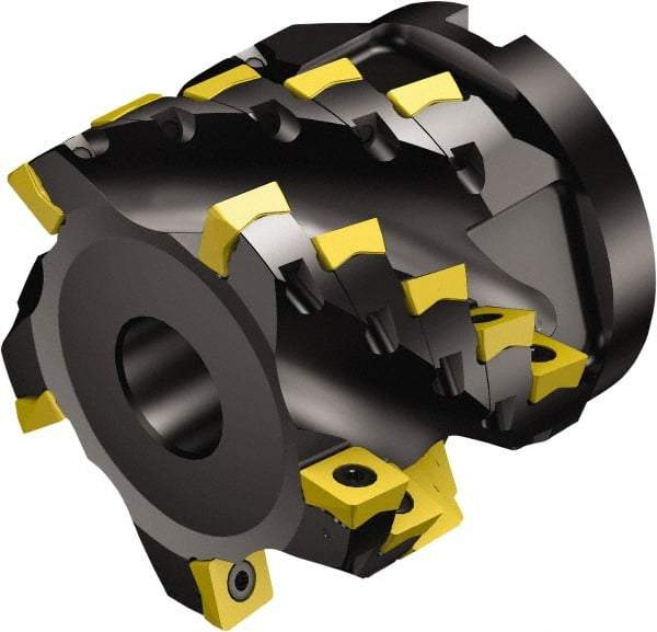 Sandvik Coromant - 3 Inserts, 2" Cut Diam, 3/4" Arbor Diam, 1.811" Max Depth of Cut, Indexable Square-Shoulder Face Mill - 90° Lead Angle, 3" High, 690-100508M-E-SL & 690-100510M-P-SL Insert Compatibility, Series CoroMill 690 - Apex Tool & Supply