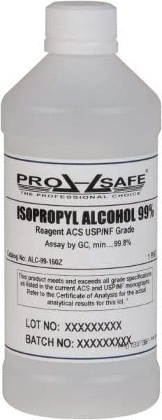 PRO-SAFE - 16 oz Isopropyl Alcohol Liquid - Comes in Bottle, 99% Isopropyl Alcohol - Apex Tool & Supply