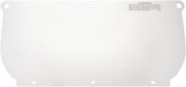 3M - Clear Polycarbonate Face Shield - 7-1/4" High x 14-1/2" Wide x 1.02mm Thick, Compatible with CP 8 Chin Protectors - Apex Tool & Supply