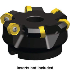 Kennametal - 48.17mm Cut Diam, 22mm Arbor Hole, 3.2mm Max Depth of Cut, 45° Indexable Chamfer & Angle Face Mill - 4 Inserts, HNGJ 0604... Insert, Right Hand Cut, 4 Flutes, Through Coolant, Series Dodeka Mini - Apex Tool & Supply