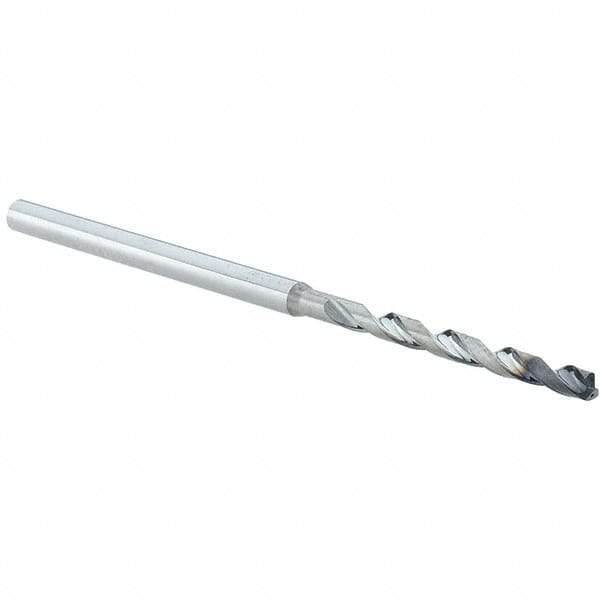 Walter-Titex - 2.4mm, 140° Point, Solid Carbide Micro Drill Bit - 67mm OAL, 28mm Flute Length, 3mm Shank Diam, Series A6489AMP - Apex Tool & Supply