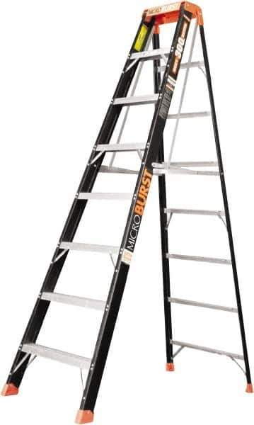 Little Giant Ladder - 7 Steps, 8' High, Type IA Rating, Fiberglass Multi-Use Ladder - 300 Lb Load Capacity, 29" Base Width - Apex Tool & Supply