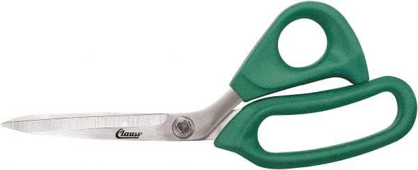 Clauss - 6" LOC, 9" OAL Stainless Steel Bent Shears - Rubber Offset Handle, For Paper, Fabric - Apex Tool & Supply