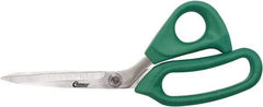 Clauss - 6" LOC, 9" OAL Stainless Steel Bent Shears - Rubber Offset Handle, For Paper, Fabric - Apex Tool & Supply
