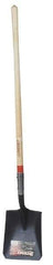Razor-Back - 12" High x 9-1/2" Wide Square Steel Shovel - 48" Long Wood Straight Handle, Front Turned - Apex Tool & Supply