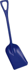 Remco - 14" High x 11" Wide Square Plastic Shovel - 38" Long Plastic D-Grip Handle - Apex Tool & Supply