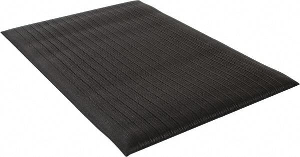 Wearwell - 3' Long x 2' Wide, Dry Environment, Anti-Fatigue Matting - Black, Vinyl with Vinyl Sponge Base, Rounded on 4 Sides - Apex Tool & Supply