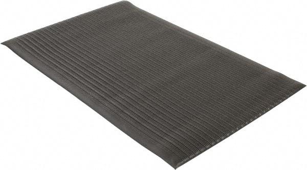 Wearwell - 5' Long x 3' Wide, Dry Environment, Anti-Fatigue Matting - Black, Vinyl with Vinyl Sponge Base, Rounded on 4 Sides - Apex Tool & Supply