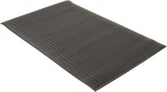 Wearwell - 5' Long x 3' Wide, Dry Environment, Anti-Fatigue Matting - Black, Vinyl with Vinyl Sponge Base, Rounded on 4 Sides - Apex Tool & Supply
