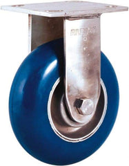 Albion - 5" Diam x 2" Wide x 6-1/2" OAH Top Plate Mount Rigid Caster - Neoprene Donut Tread over Aluminum Hub, 600 Lb Capacity, Precision Ball Bearing, 4 x 4-1/2" Plate - Apex Tool & Supply