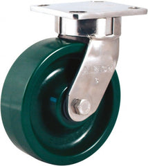 Albion - 8" Diam x 2" Wide x 10-1/8" OAH Top Plate Mount Swivel Caster - Apex Tool & Supply