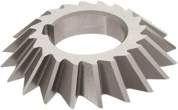 Keo - 3" Diam x 1/2" Width of Cut, 60° Included Angle, Arbor Connection, High Speed Steel Single Angle Cutter - Left Hand Cut, TiN Coated - Apex Tool & Supply