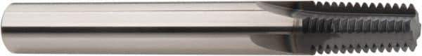 Niagara Cutter - 1/16-27 Thread, 1/4" Shank Diam, AlCrN Coating, Solid Carbide Straight Flute Thread Mill - 3 Flutes, 2-1/2" OAL, 1/16" Min Noml Diameter - Apex Tool & Supply