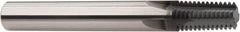 Niagara Cutter - 1/8-27 Thread, 1/4" Shank Diam, AlCrN Coating, Solid Carbide Straight Flute Thread Mill - 3 Flutes, 2-1/2" OAL, 1/8" Min Noml Diameter - Apex Tool & Supply