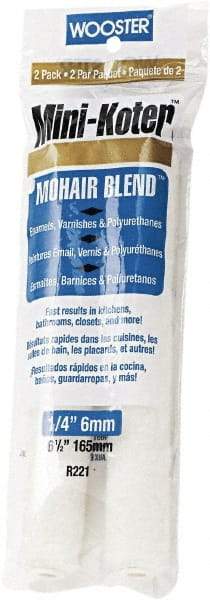 Wooster Brush - 1/4" Nap, 6-1/2" Wide Paint General Purpose Roller Cover - Very Smooth Texture, Fabric - Apex Tool & Supply