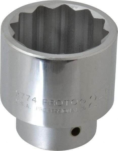 Proto - 2-5/16", 1" Drive, Standard Hand Socket - 12 Points, 3-17/64" OAL, Alloy Steel, Satin Finish - Apex Tool & Supply