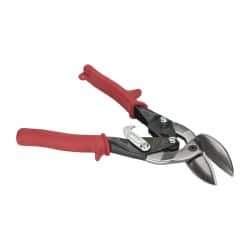 Paramount - 1-1/4" Length of Cut, Left Pattern Offset Aviation Snip - 9-3/4" OAL, Steel Handle, 4047 Molybenum Alloy Steel Blade, 18 AWG Steel Capacity - Apex Tool & Supply