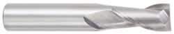 OSG - 5/8", 1-1/4" LOC, 5/8" Shank Diam, 3-1/2" OAL, 2 Flute, Solid Carbide Square End Mill - Single End, TiCN Finish, Spiral Flute, 30° Helix, Centercutting, Right Hand Cut, Right Hand Flute, Series 402 - Apex Tool & Supply