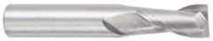 OSG - 5/8", 1-1/4" LOC, 5/8" Shank Diam, 3-1/2" OAL, 2 Flute, Solid Carbide Square End Mill - Single End, TiCN Finish, Spiral Flute, 30° Helix, Centercutting, Right Hand Cut, Right Hand Flute, Series 402 - Apex Tool & Supply