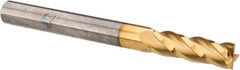 OSG - 3/16", 5/8" LOC, 3/16" Shank Diam, 2" OAL, 4 Flute, Solid Carbide Square End Mill - Single End, TiN Finish, Spiral Flute, 30° Helix, Centercutting, Right Hand Cut, Right Hand Flute, Series 404 - Apex Tool & Supply