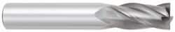 OSG - 3/8", 1" LOC, 3/8" Shank Diam, 4" OAL, 4 Flute, Solid Carbide Square End Mill - Single End, TiCN Finish, Spiral Flute, 30° Helix, Centercutting, Right Hand Cut, Right Hand Flute, Series 484 - Apex Tool & Supply
