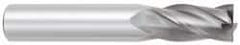 OSG - 7/16", 1" LOC, 7/16" Shank Diam, 2-3/4" OAL, 4 Flute, Solid Carbide Square End Mill - Single End, TiCN Finish, Spiral Flute, 30° Helix, Centercutting, Right Hand Cut, Right Hand Flute, Series 404 - Apex Tool & Supply
