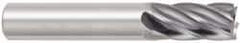 OSG - 1", 1-1/2" LOC, 1" Shank Diam, 4" OAL, 6 Flute, Solid Carbide Square End Mill - Single End, Uncoated, Spiral Flute, 30° Helix, Centercutting, Right Hand Cut, Right Hand Flute, Series 461 - Apex Tool & Supply
