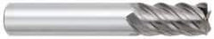 OSG - 7/16", 5/8" LOC, 7/16" Shank Diam, 2-1/2" OAL, 5 Flute, Solid Carbide Square End Mill - Single End, Uncoated, Spiral Flute, 45° Helix, Centercutting, Right Hand Cut, Right Hand Flute, Series 455C - Apex Tool & Supply