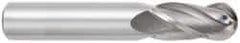 OSG - 1" Diam, 2-1/4" LOC, 4 Flute Solid Carbide Ball End Mill - TiCN Finish, Single End, 5" OAL, 1" Shank Diam, Spiral Flute - Apex Tool & Supply