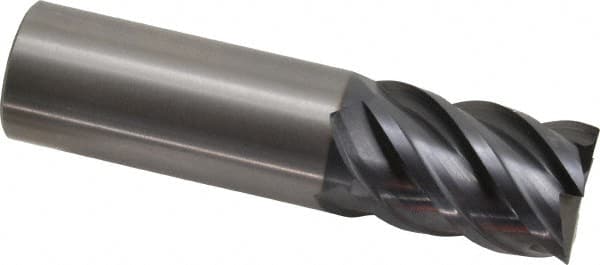 OSG - 1", 1-1/2" LOC, 1" Shank Diam, 4" OAL, 5 Flute, Solid Carbide Square End Mill - Apex Tool & Supply