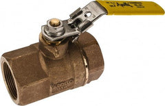 Apollo - 1-1/2" Pipe, Standard Port, Bronze Standard Ball Valve - 2 Piece, NPT Ends, Locking Lever Handle, 600 WOG, 150 WSP - Apex Tool & Supply