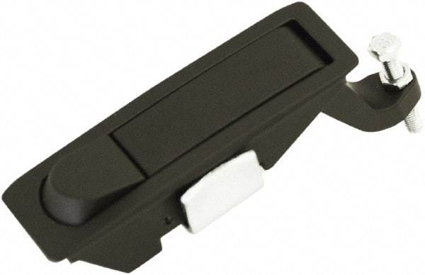 Made in USA - 4.29" Long x 1.61" Wide x 3.31" High, Lever Latch - Zinc Plated Steel, with Black Powder Coat Finish - Apex Tool & Supply