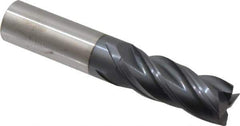 Accupro - 5/8", 1-5/8" LOC, 5/8" Shank Diam, 3-1/2" OAL, 4 Flute, Solid Carbide Square End Mill - Single End, nACRo Finish, Spiral Flute, Variable° Helix, Centercutting, Right Hand Cut, Right Hand Flute - Apex Tool & Supply