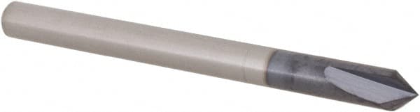 Made in USA - 1/8" Diam 2 Flute Single End Solid Carbide Chamfer Mill - Apex Tool & Supply